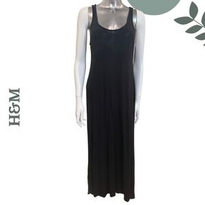 H&M Long Black Tank Dress – Maxi Minimalist Style Sleeveless Size Medium